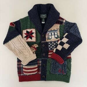 Polo Ralph Lauren - Boys Patchwork Cotton Knit Sweater, Size 2T/3T